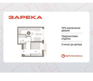 1-к квартира, вторичка, 34м2, 18/25 этаж
