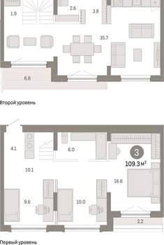 3-к квартира, вторичка, 109м2, 6/8 этаж