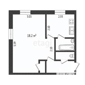 1-к квартира, вторичка, 31м2, 2/5 этаж