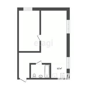 1-к квартира, вторичка, 41м2, 1/2 этаж