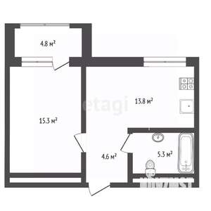 1-к квартира, вторичка, 39м2, 11/17 этаж