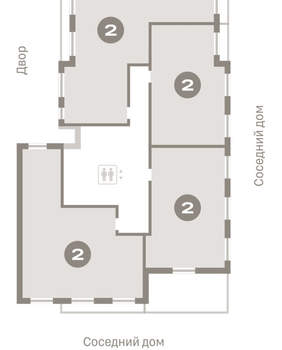 2-к квартира, вторичка, 56м2, 7/8 этаж