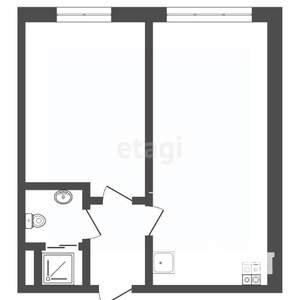 1-к квартира, вторичка, 35м2, 2/5 этаж