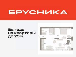 1-к квартира, вторичка, 54м2, 7/17 этаж