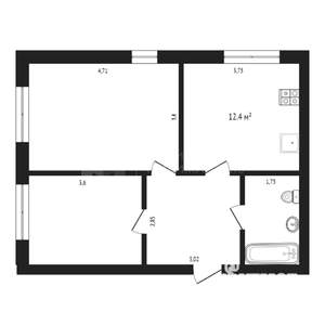 2-к квартира, вторичка, 54м2, 4/16 этаж
