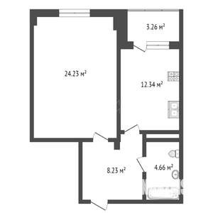 1-к квартира, вторичка, 49м2, 3/20 этаж