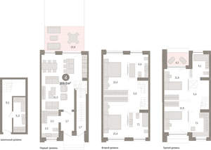 4-к квартира, вторичка, 169м2, 1/8 этаж