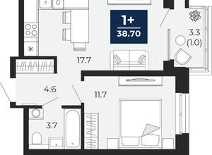 1-к квартира, вторичка, 39м2, 8/16 этаж