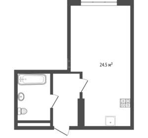 Студия квартира, вторичка, 25м2, 12/16 этаж