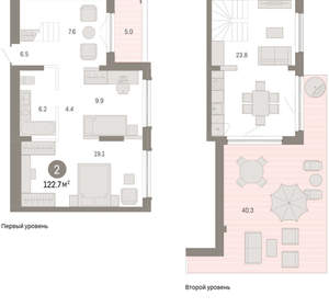 2-к квартира, вторичка, 123м2, 8/8 этаж