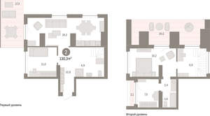2-к квартира, вторичка, 130м2, 8/8 этаж