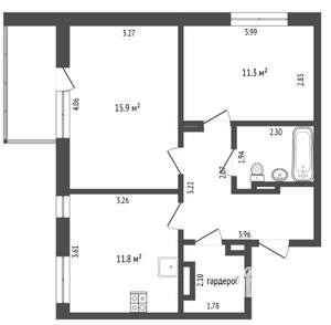 2-к квартира, вторичка, 55м2, 7/10 этаж