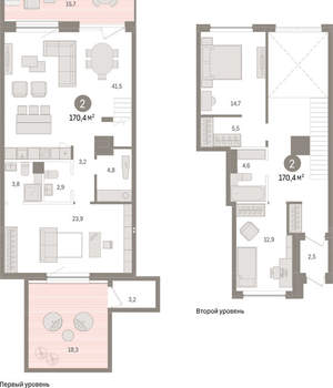 2-к квартира, вторичка, 170м2, 1/8 этаж