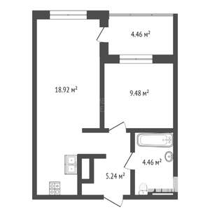 1-к квартира, вторичка, 38м2, 6/24 этаж