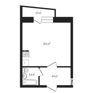 Студия квартира, вторичка, 30м2, 7/10 этаж