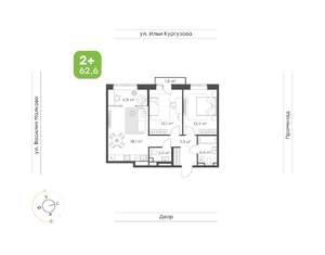 3-к квартира, вторичка, 63м2, 9/15 этаж