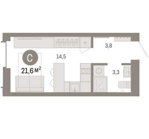 Студия квартира, вторичка, 22м2, 5/16 этаж