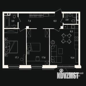 2-к квартира, вторичка, 79м2, 2/7 этаж