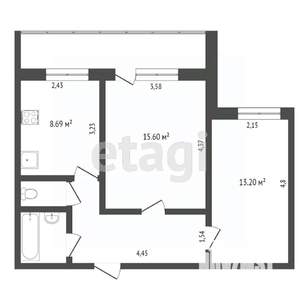 2-к квартира, вторичка, 49м2, 4/10 этаж