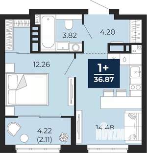 1-к квартира, вторичка, 37м2, 9/14 этаж