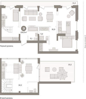 3-к квартира, вторичка, 160м2, 6/8 этаж