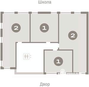 2-к квартира, вторичка, 65м2, 5/25 этаж