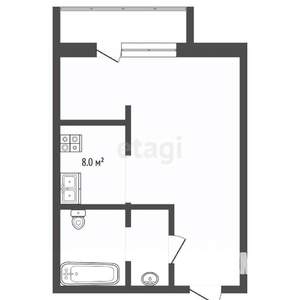 Студия квартира, вторичка, 30м2, 12/17 этаж