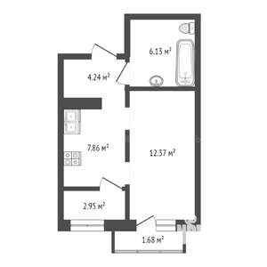 1-к квартира, вторичка, 34м2, 10/24 этаж