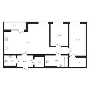 2-к квартира, вторичка, 76м2, 10/10 этаж