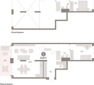 2-к квартира, вторичка, 116м2, 1/8 этаж