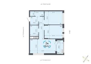 2-к квартира, вторичка, 59м2, 14/16 этаж