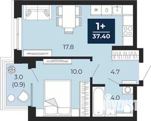 1-к квартира, сданный дом, 40м2, 10/14 этаж