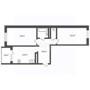 2-к квартира, вторичка, 56м2, 15/16 этаж