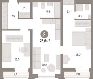 2-к квартира, вторичка, 77м2, 3/10 этаж