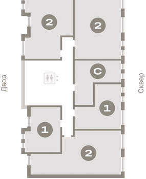 2-к квартира, вторичка, 69м2, 4/16 этаж