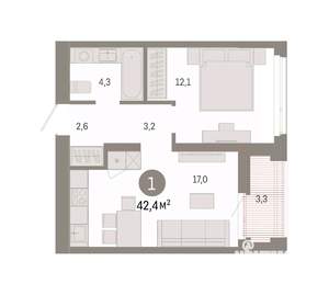 1-к квартира, вторичка, 42м2, 9/9 этаж