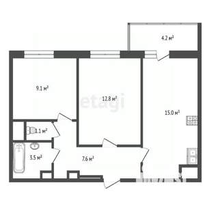 2-к квартира, вторичка, 49м2, 7/18 этаж