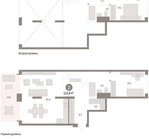 2-к квартира, вторичка, 116м2, 1/8 этаж