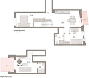 2-к квартира, вторичка, 83м2, 3/10 этаж