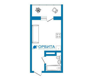 Студия квартира, вторичка, 16м2, 4/10 этаж