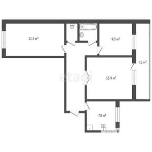 3-к квартира, вторичка, 59м2, 7/9 этаж