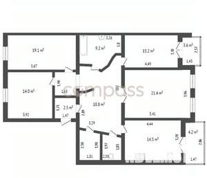 4-к квартира, вторичка, 126м2, 5/6 этаж