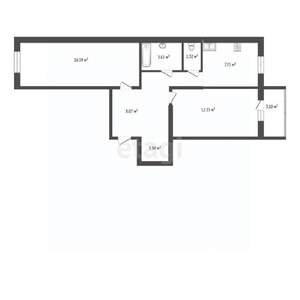 2-к квартира, вторичка, 54м2, 6/10 этаж