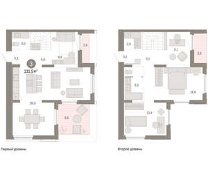3-к квартира, вторичка, 131м2, 15/16 этаж