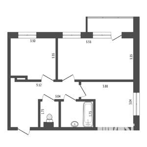 3-к квартира, вторичка, 57м2, 1/5 этаж