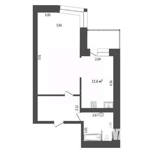 1-к квартира, вторичка, 53м2, 5/14 этаж