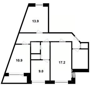 4-к квартира, вторичка, 80м2, 7/9 этаж