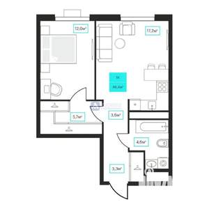 1-к квартира, вторичка, 46м2, 14/23 этаж