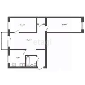 3-к квартира, вторичка, 57м2, 5/5 этаж