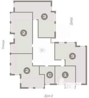 2-к квартира, вторичка, 85м2, 9/9 этаж